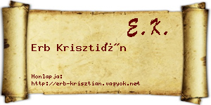 Erb Krisztián névjegykártya
