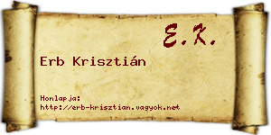 Erb Krisztián névjegykártya